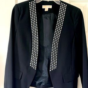 Michael Kors size 8 blazer jacket studded rocker black dress
